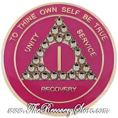 Crystallized Medallion - AA Bubblegum Triangle with Light Colorado Topaz Crystals