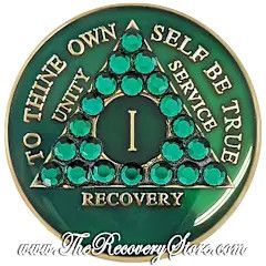 Crystallized Medallion - AA Green Triangle with Emerald Crystals