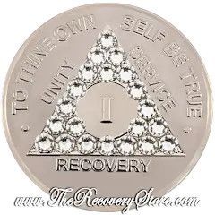 Crystallized Medallion - AA Nickel Triangle with Diamond Crystals