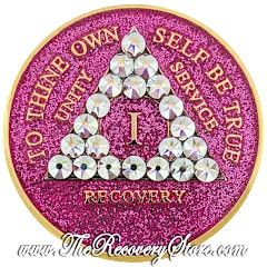 Crystallized Medallion - AA Pink Glitter Triangle with AB Crystals