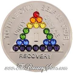 Crystallized Medallion - AA Nickel Plated Triangle Rainbow Crystals