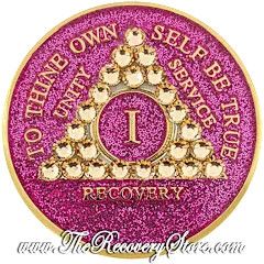 Crystallized Medallion - AA Pink Glitter Triangle with Light Colorado Topaz