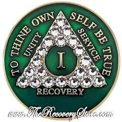 Crystallized Medallion - AA Green Triangle with Diamond Crystals
