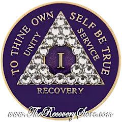 Crystallized Medallion - AA Purple Triangle with Diamond Crystals