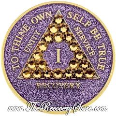 Crystallized Medallion - AA Purple Glitter Triangle with Light Col Topaz Crystals