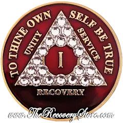 Crystallized Medallion - AA Red Triangle with Diamond Crystals