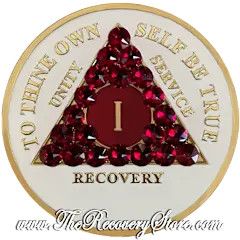 Crystallized Medallion - White &amp; Red with Siam Crystals