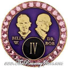Crystallized Medallion - Bill &amp; Bob Pink &amp; Purple with Light Rose Crystals