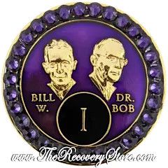 Crystallized Medallion - Bill &amp; Bob Purple with Purple Crystals