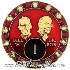Crystallized Medallion - Bill &amp; Bob Red with Siam &amp; Light Colorado Topaz Crystals