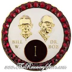 Crystallized Medallion - Bill &amp; Bob White with Siam Crystals