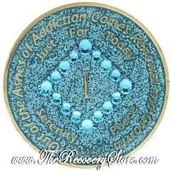 Crystallized Medallion - NA Aqua Glitter with Turquoise Crystals