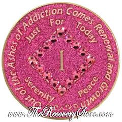 Crystallized Medallion - NA Glitter Pink With Pink Crystals