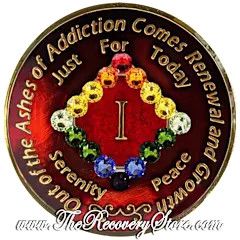 Crystallized Medallion - NA Red with Rainbow Crystals