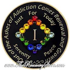 Crystallized Medallion - NA Black with Rainbow Crystals