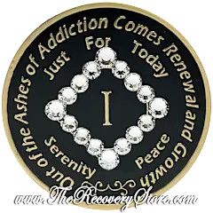 Crystallized Medallion - NA Black with White Diamond Crystals