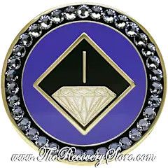 Crystallized Medallion - NA Purple &amp; Black with Tanzanite Crystals