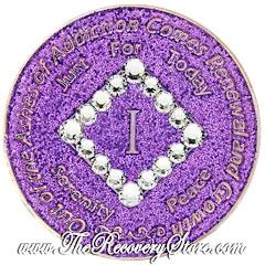 Crystallized Medallion - NA Purple Glitter with Diamond Crystals