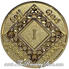 Crystallized Medallion NA Bronze with Light Colorado Topaz Crystals