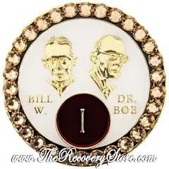Crystallized Medallion - Bill &amp; Bob White with Light Colorado Topaz Crystals