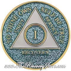 Medallion - AA Aqua Glitter Triangle