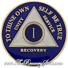 Medallion - AA Triangle Blue with Silver