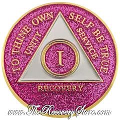 Medallion - AA Triangle Pink Glitter