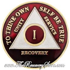 Medallion - AA Triangle Red with Silver