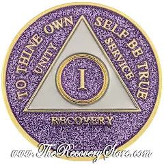 Medallion - AA Triangle Purple Glitter