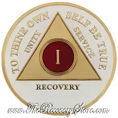 Medallion - AA Triangle White, Red &amp; 24k Gold