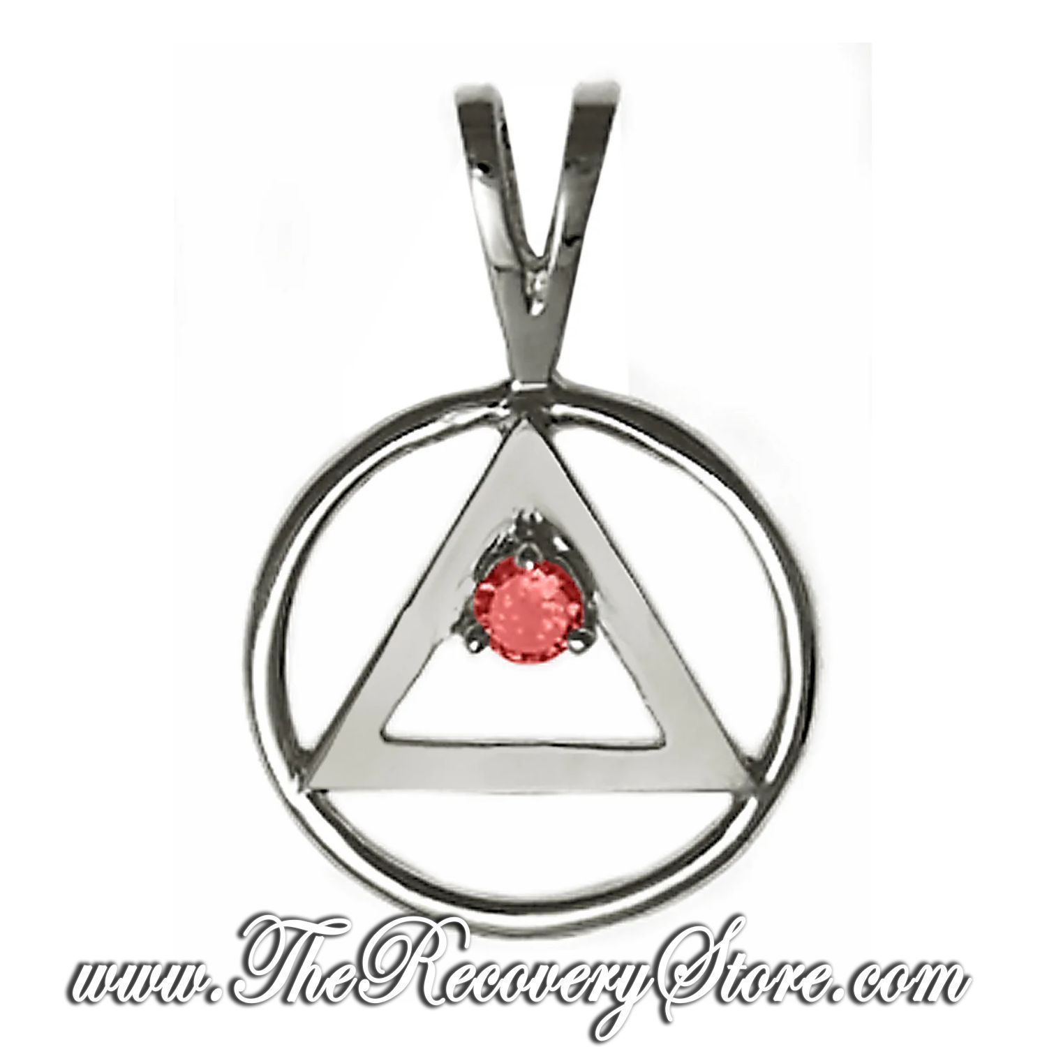 AA 14k Gold  Monthly Birthstone Symbol Pendant, Version: Jan - Garnet