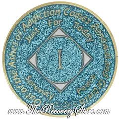 Medallion - NA Aqua Glitter with 24kt Gold Accents