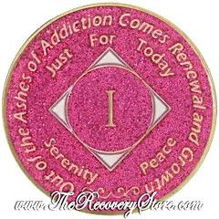 Medallion - NA Pink Glitter with 24kt Gold Accents