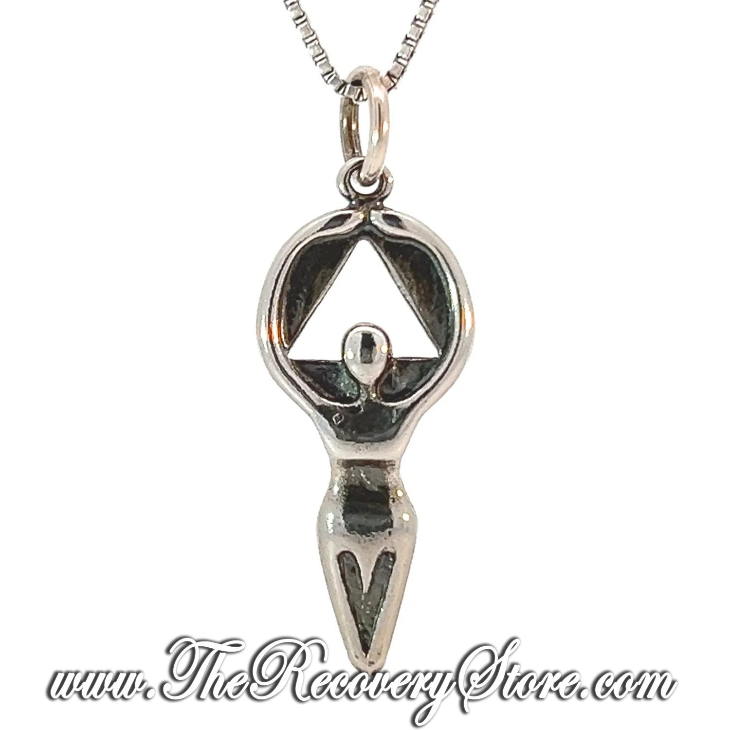 Sterling Silver  AA Women in Recovery, Medium Size Pendant