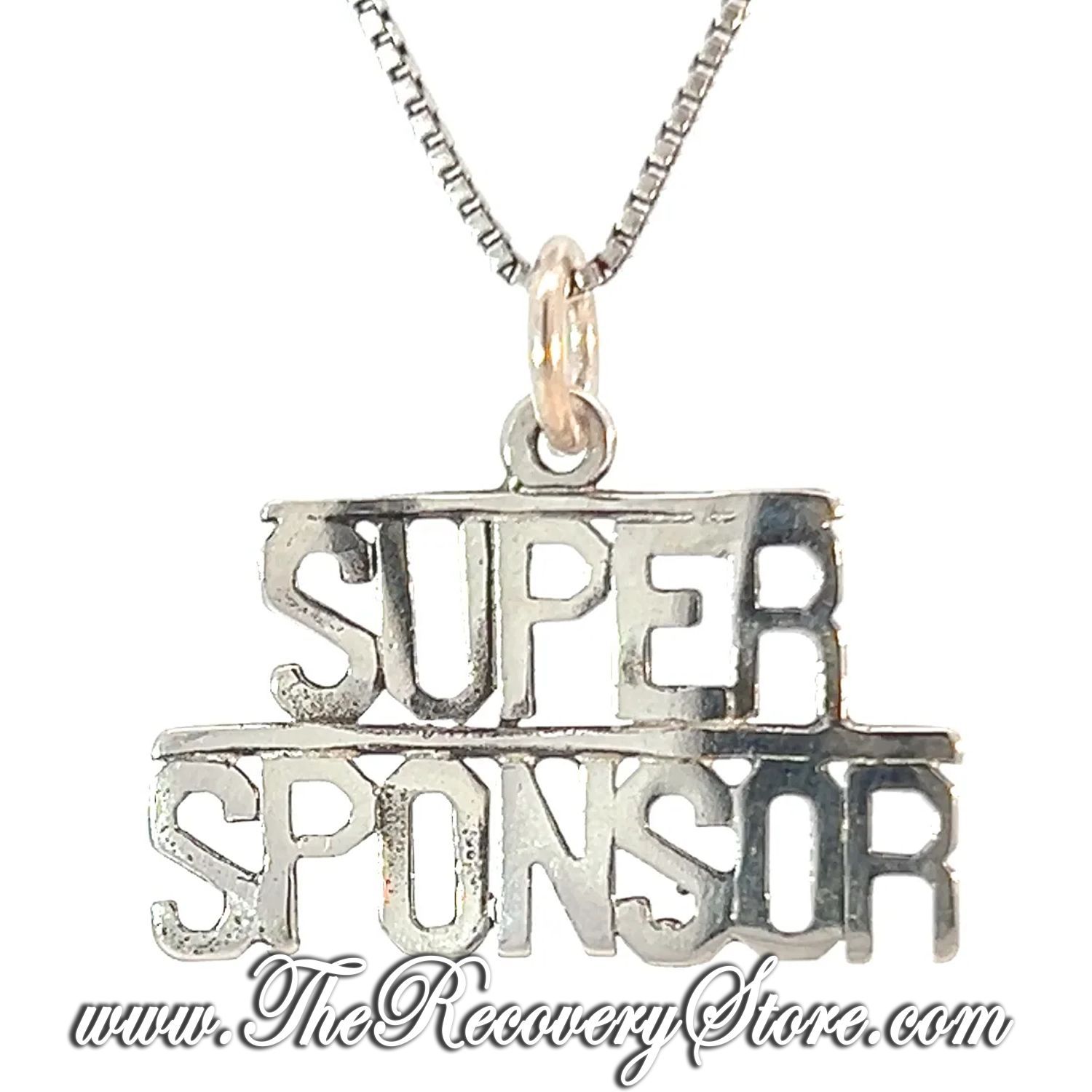Sterling Silver &quot;SUPER SPONSOR&quot; Sayings Pendant