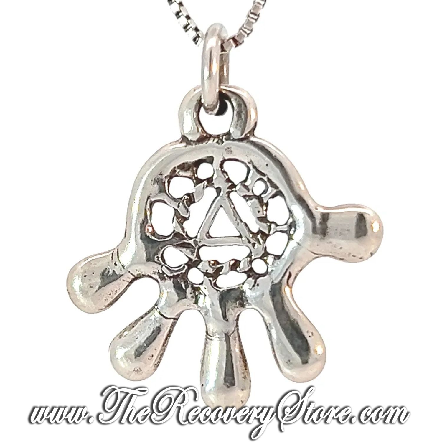 Sterling Silver Hamsa AA Symbol Pendant