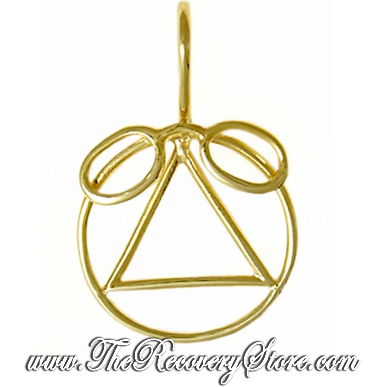 14k Gold AA Symbol with a &quot;New Pair of Glasses&quot; Pendant