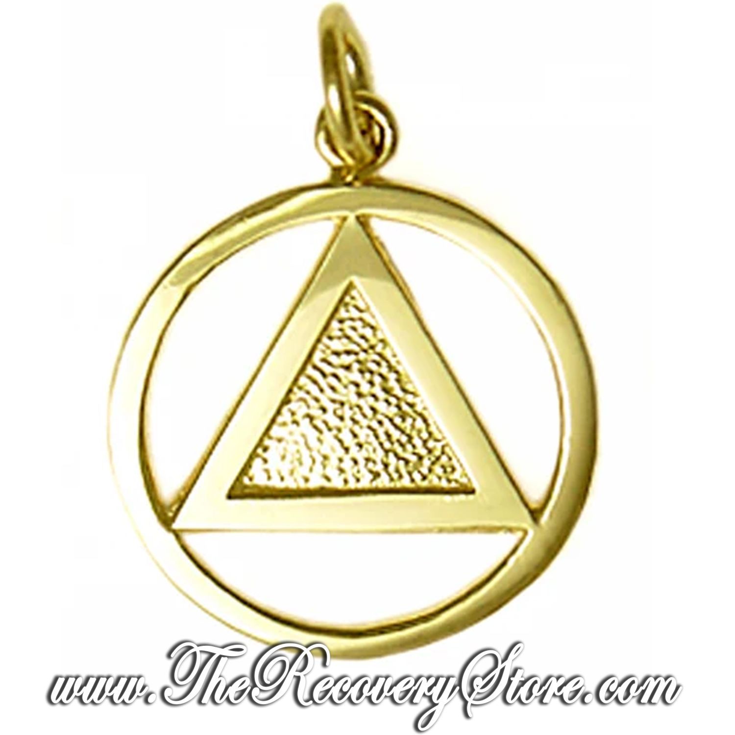 *14k Gold Medium Textured Triangle AA Pendant