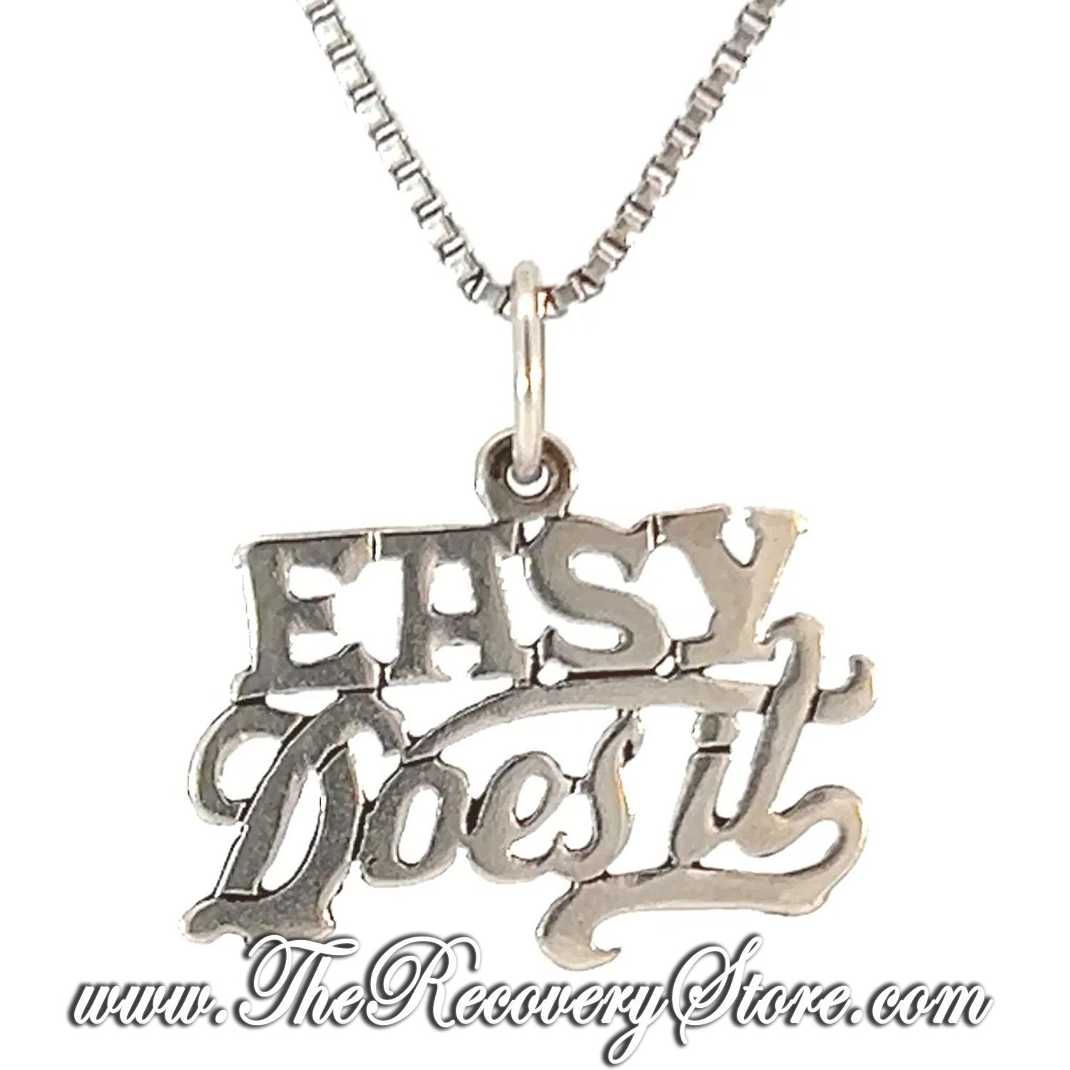 Sterling Silver  &quot;One Day At A Time&quot; Sayings Pendant