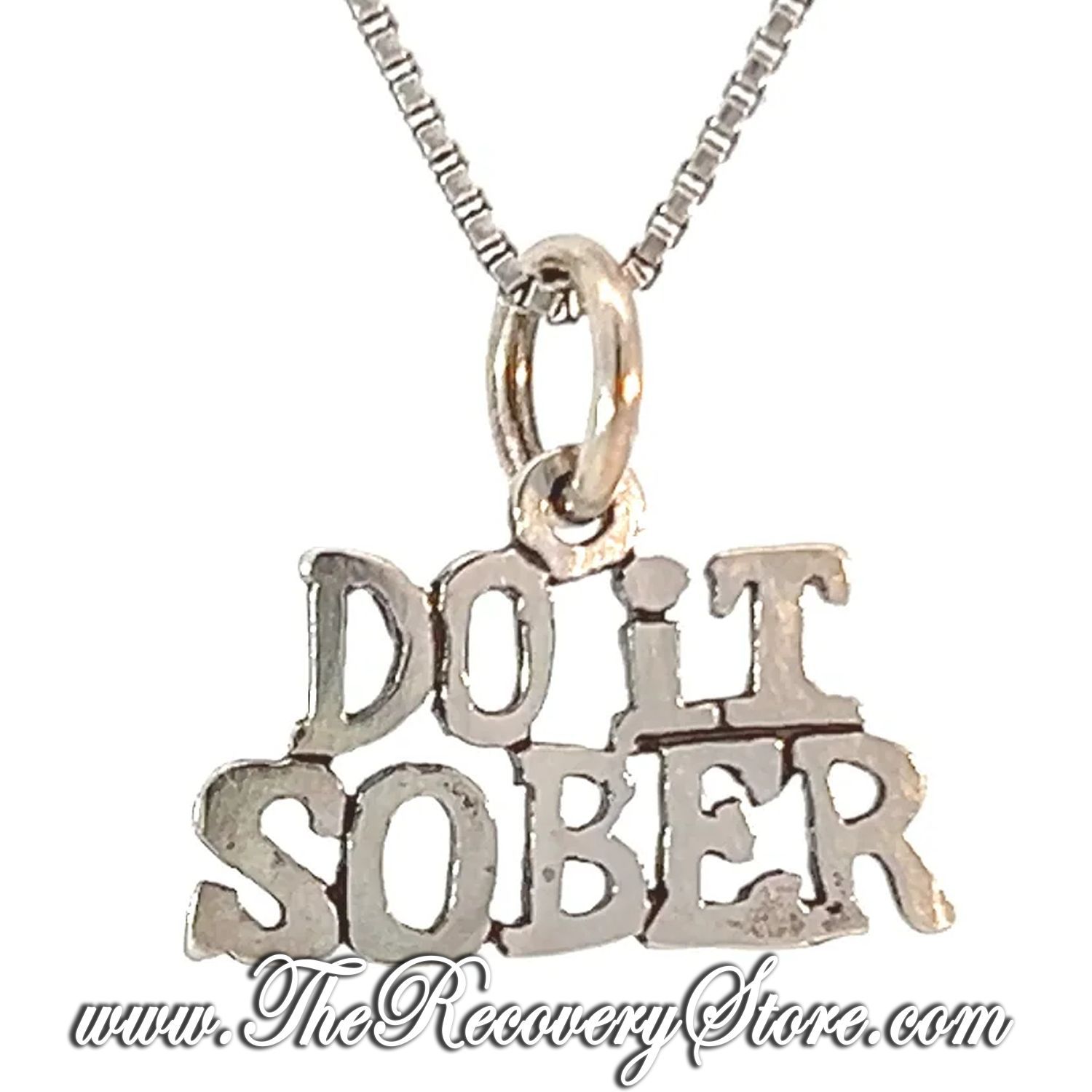 Sterling Silver &quot;Do It Sober&quot; Sayings Pendant