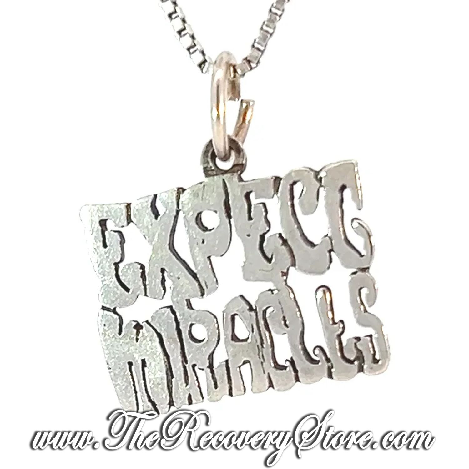 Sterling Silver &quot;Expect Miracles&quot; Sayings Pendant