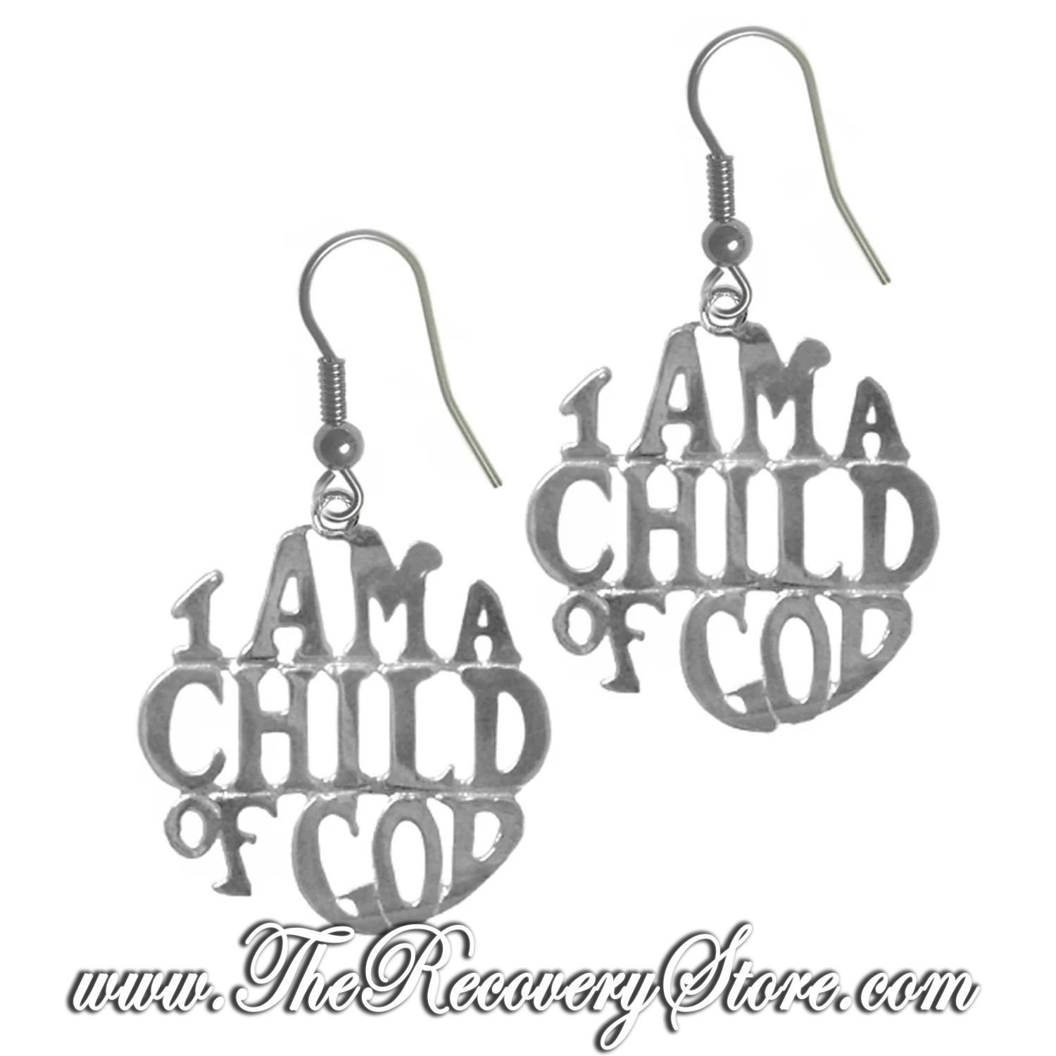 Sterling Silver &quot;I AM A CHILD OF GOD&quot; Earrings