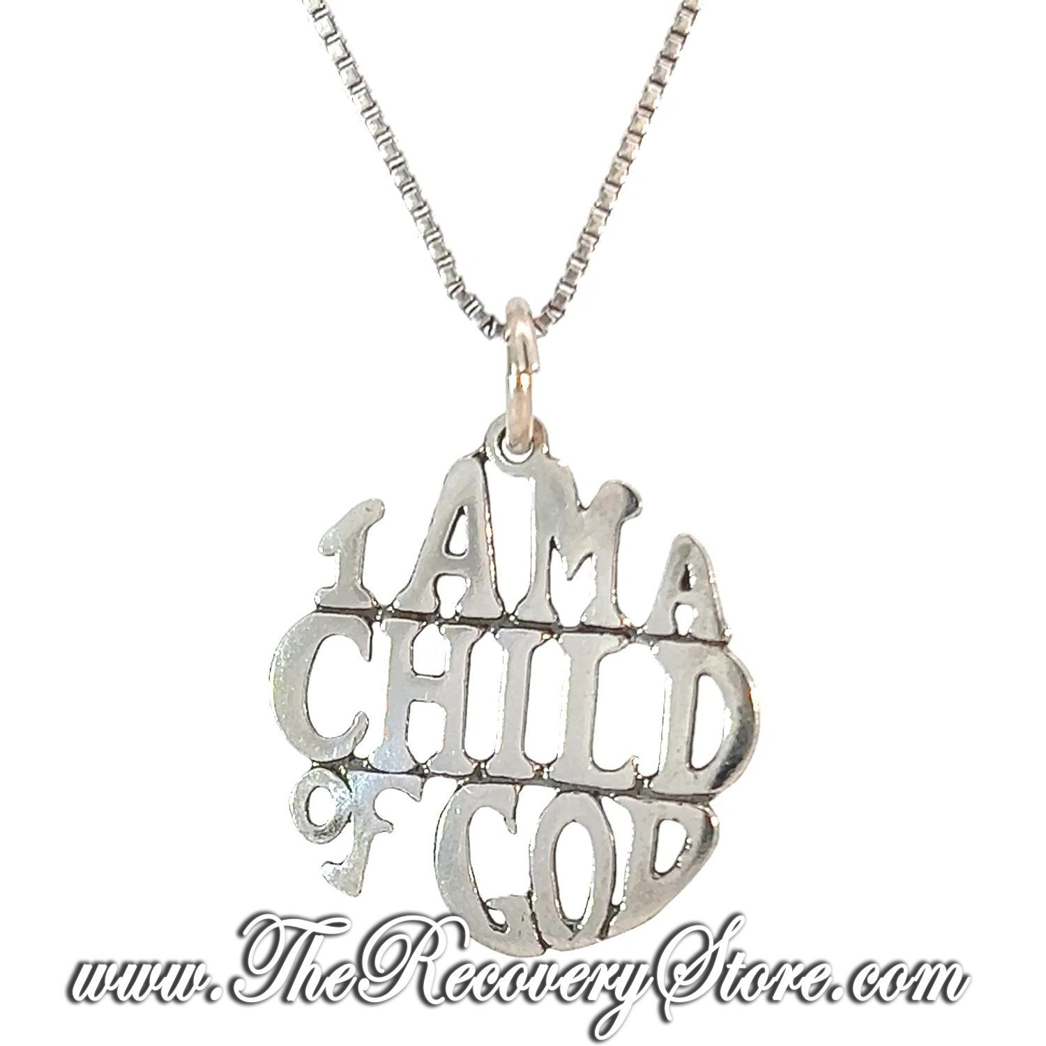 Sterling Silver &quot;I AM A CHILD OF GOD&quot; Sayings Pendant