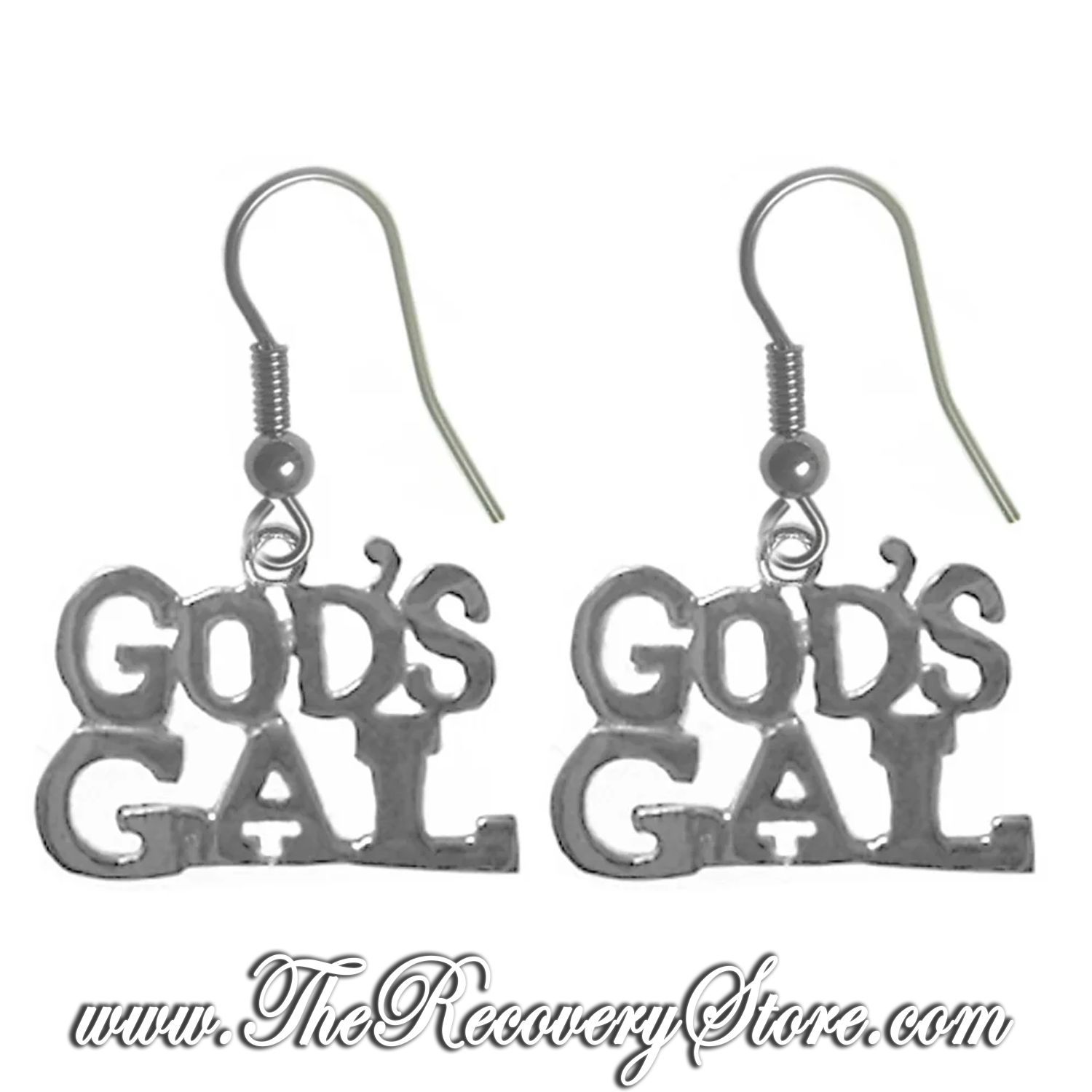 Sterling Silver &quot;GOD&#39;S GAL&quot; Earrings