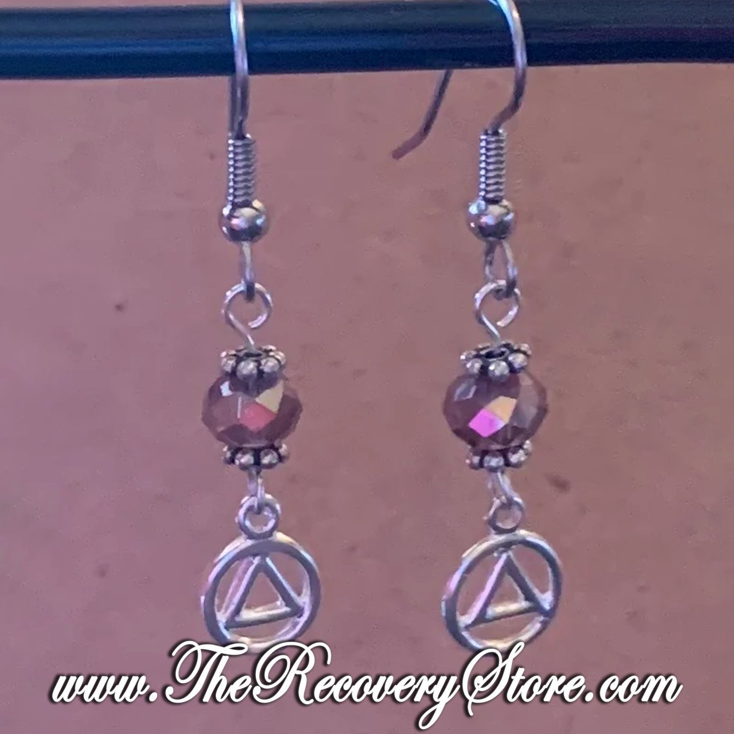 Sterling Silver AA Pendant Beaded Earrings