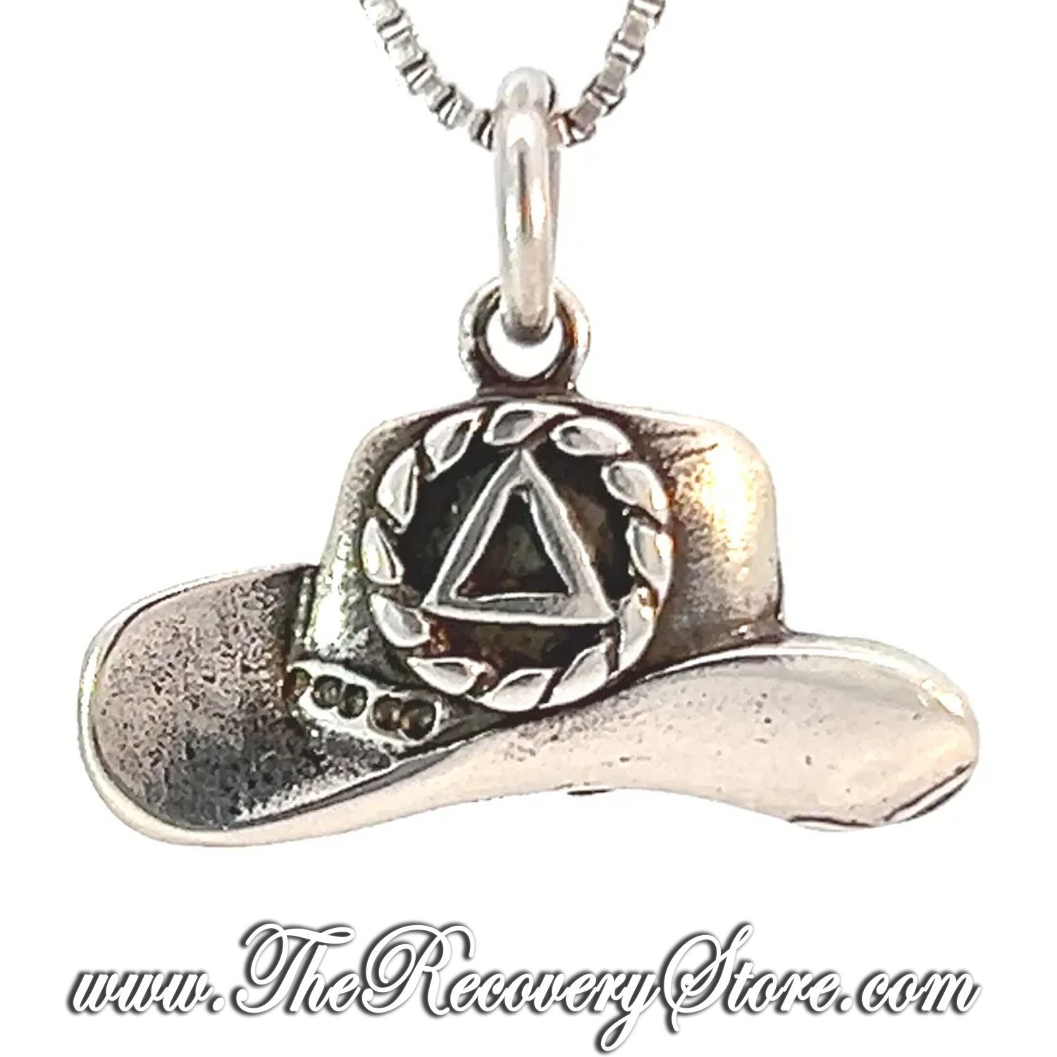 Sterling Silver AA Symbol Cowboy Hat Pendant