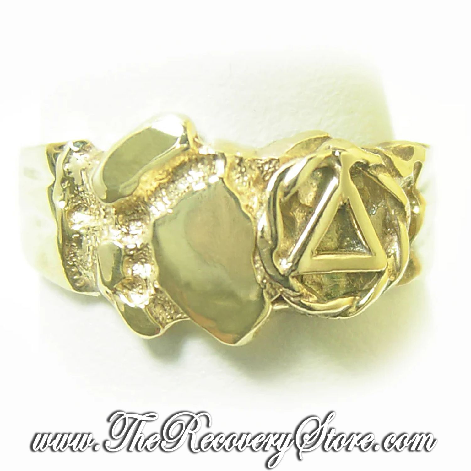 14k Gold AA Symbol Small Nugget Ring, Version: 4