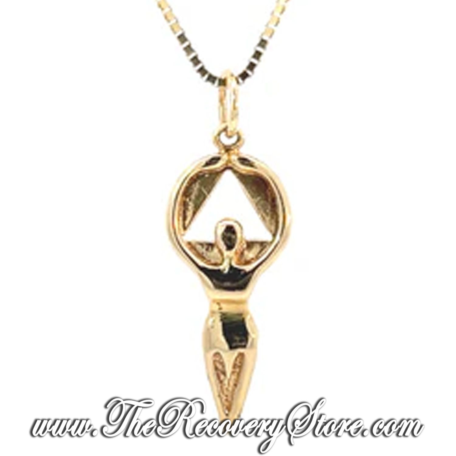 14k Gold AA Women in Recovery Medium Pendant