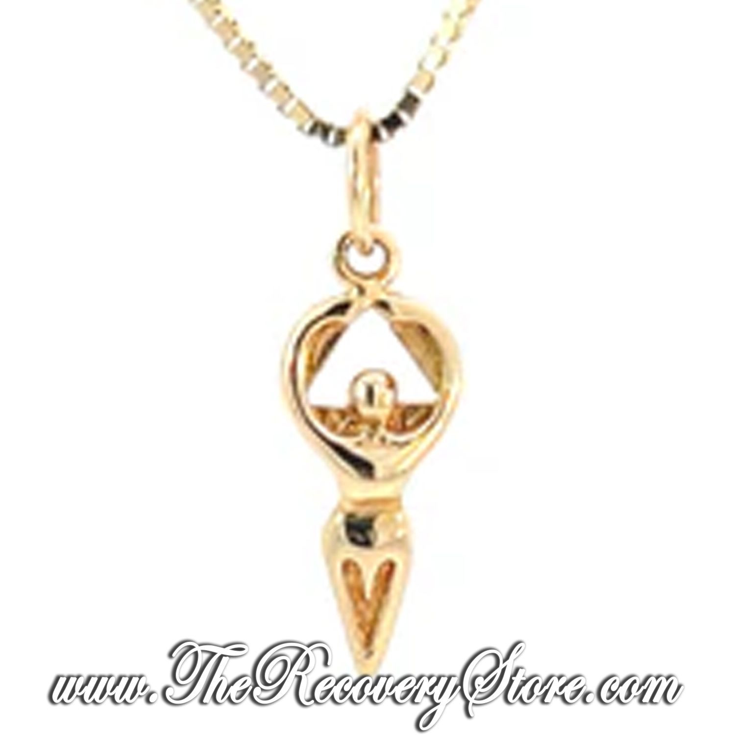 14k Gold AA Women in Recovery Small Pendant