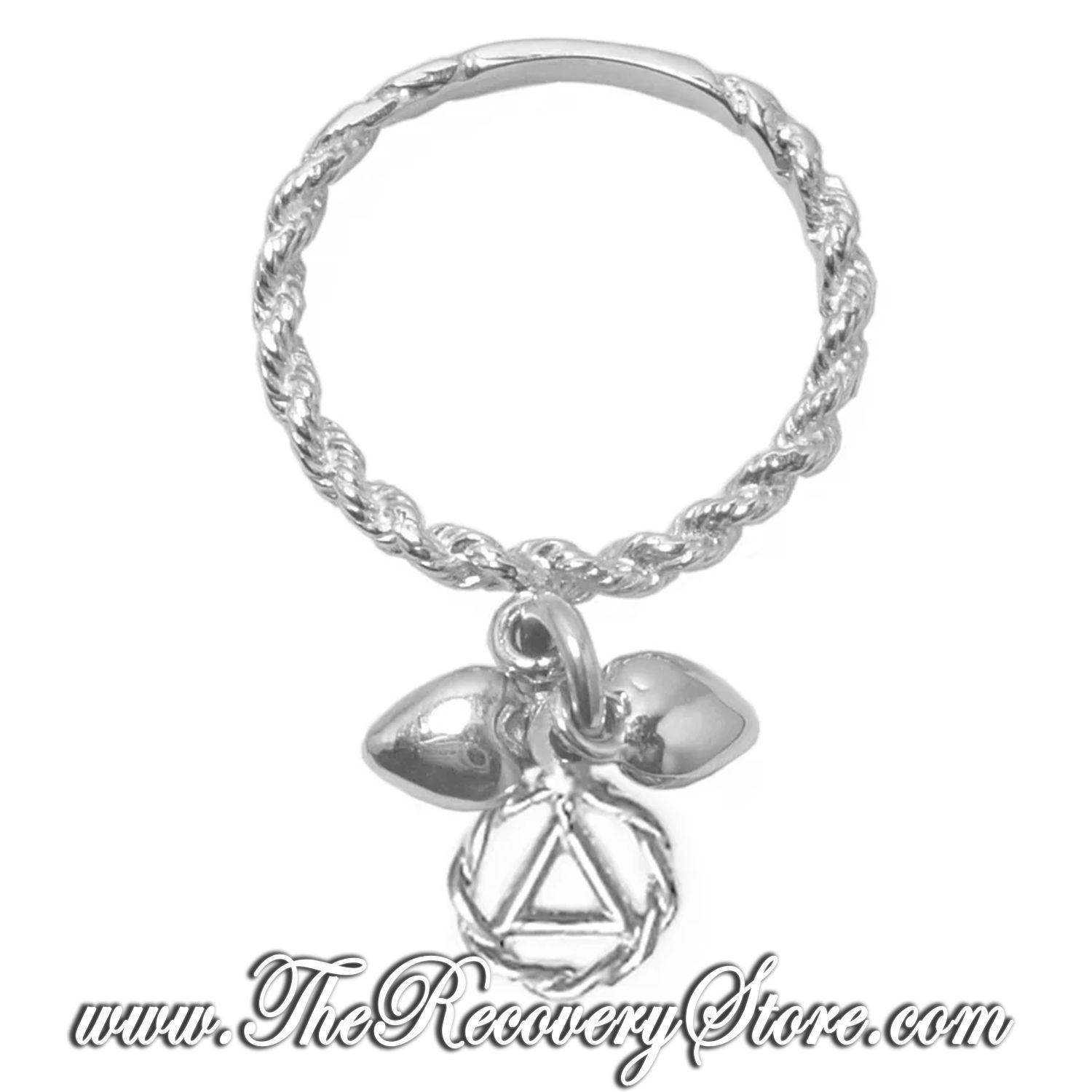 AA Sterling Silver Twist Wire Dangle Ring, Version: 2